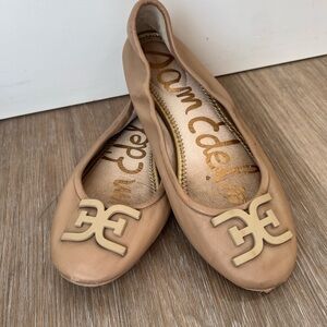 Sam Edelman Florence Nude Leather Ballet Flats Size 8